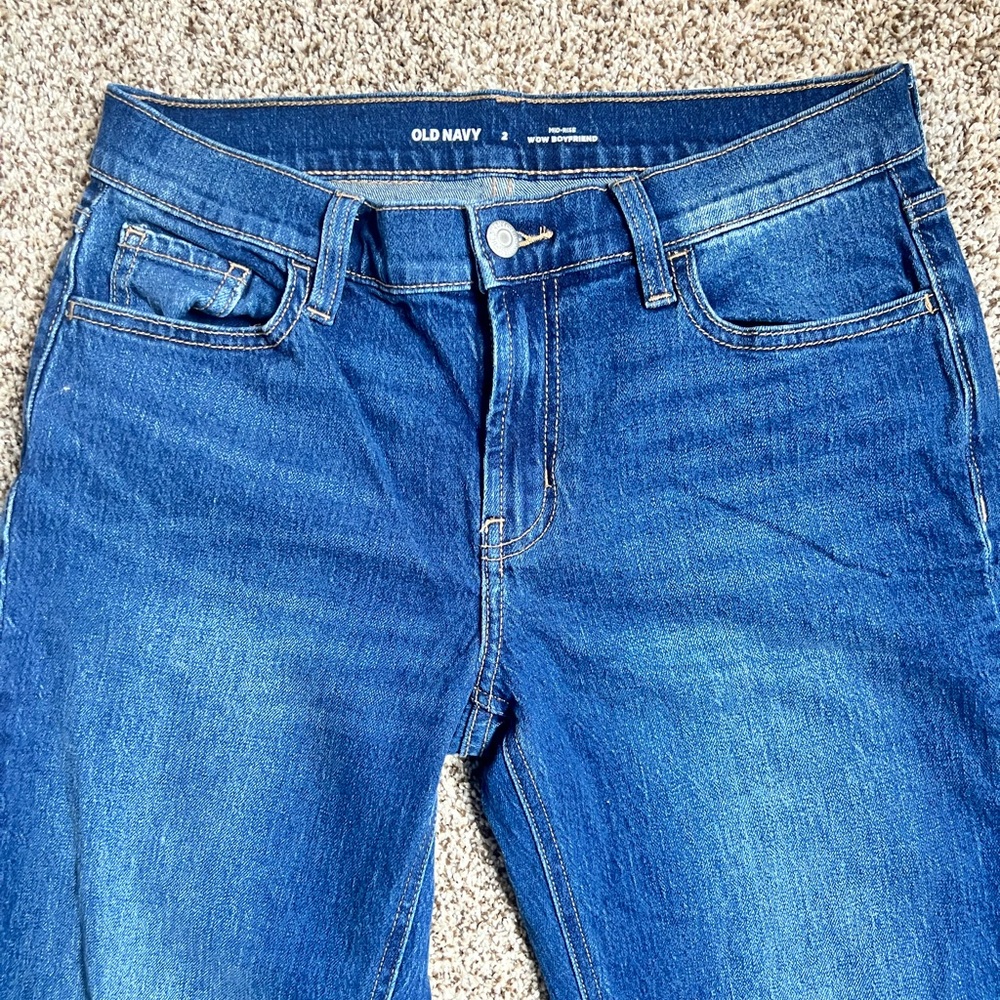 Old Navy Women's Dark Blue Boyfriend Jeans - Picture 2 of 5